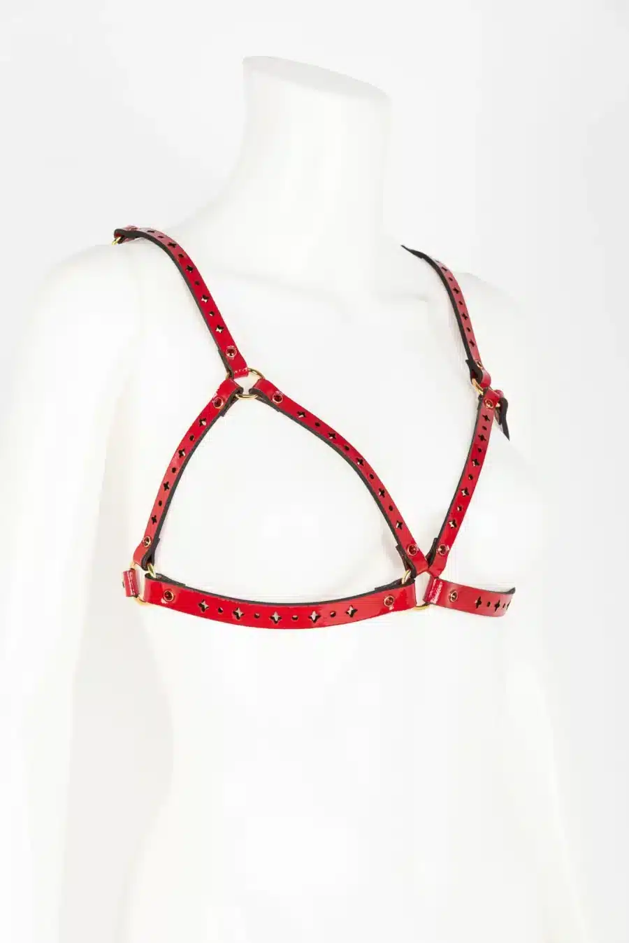 Fraulein Kink Rosso Bianco Nero Käfig Harness 17