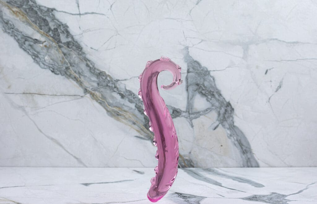 Glas Roter Kopf Doppeltes Glas Dildo 45