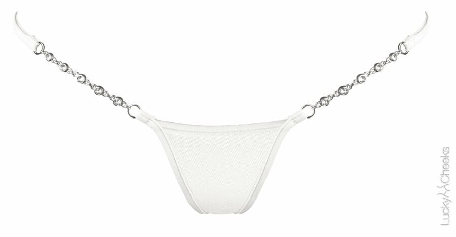 Lucky Cheeks Transparent Weiß V String 9