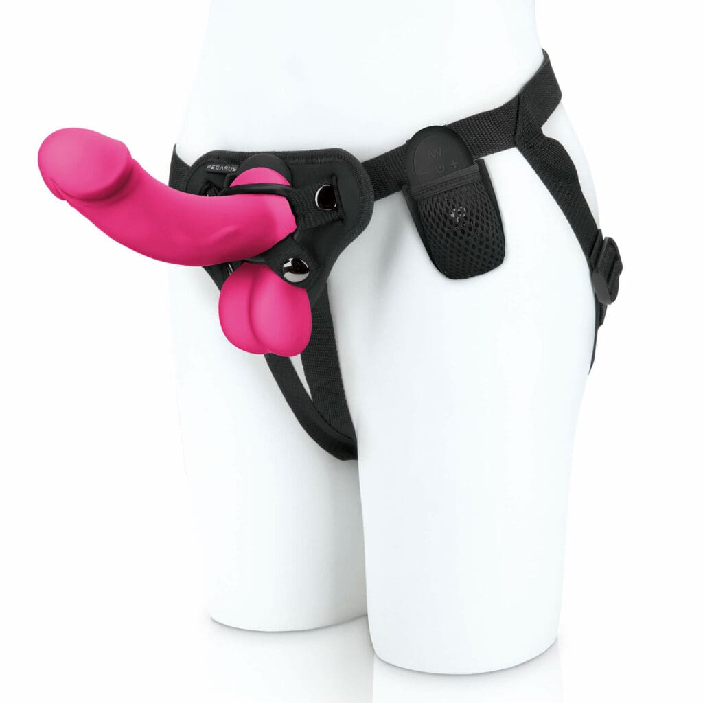Pegasus Realistischer Dildo mit Kugeln und Harness Rosa 165cm