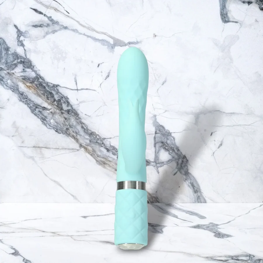 Pillow Talk Lebendiger Kaninchenvibrator Blau Grun