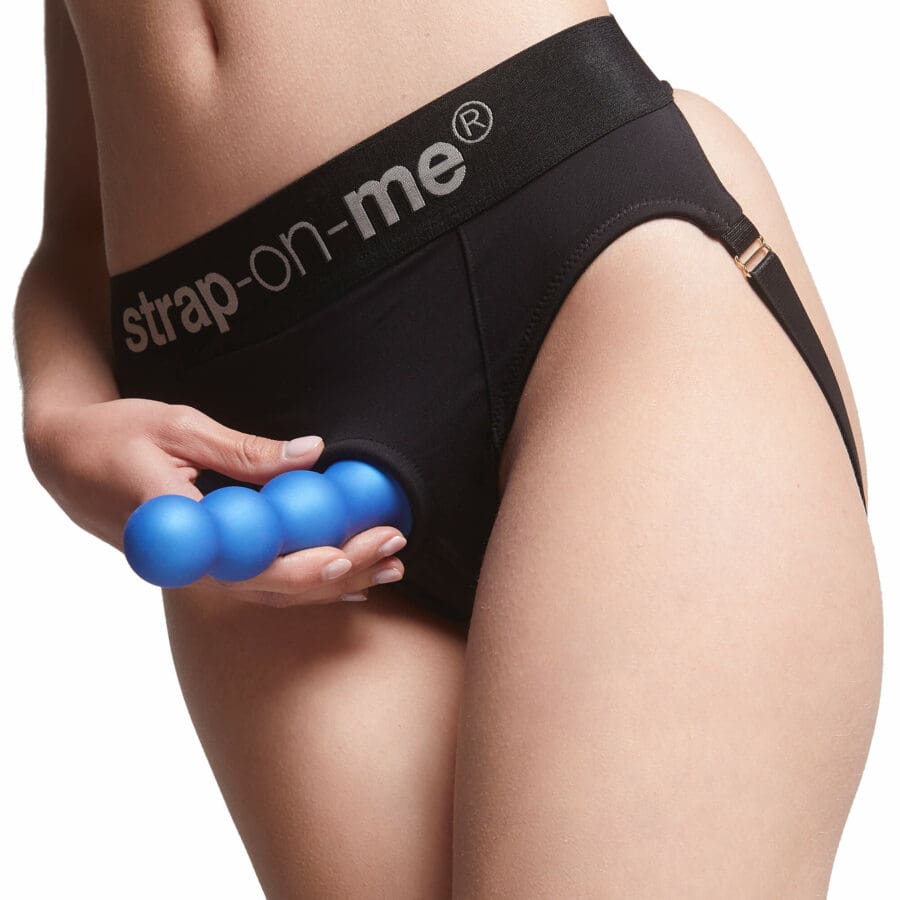 Strap On Me Dildo Plug Balls Metallic Blau