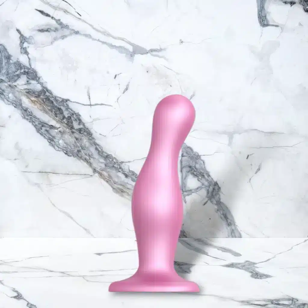 Strap On Me Dildo Plug Curvy Metallic Rosa