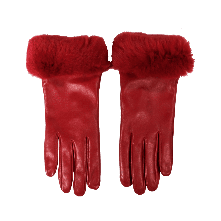 Elif Domanic Etty Handschuhe Mit Lambswool Rot