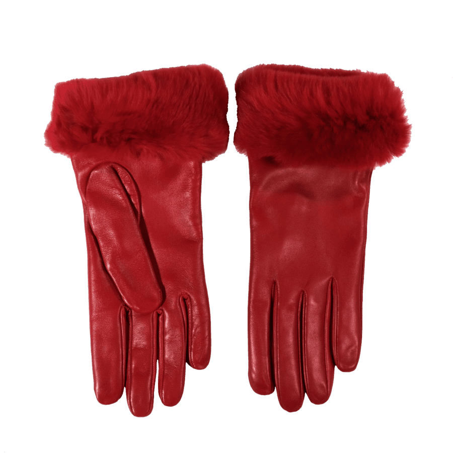 Elif Domanic Etty Handschuhe Mit Lambswool Rot