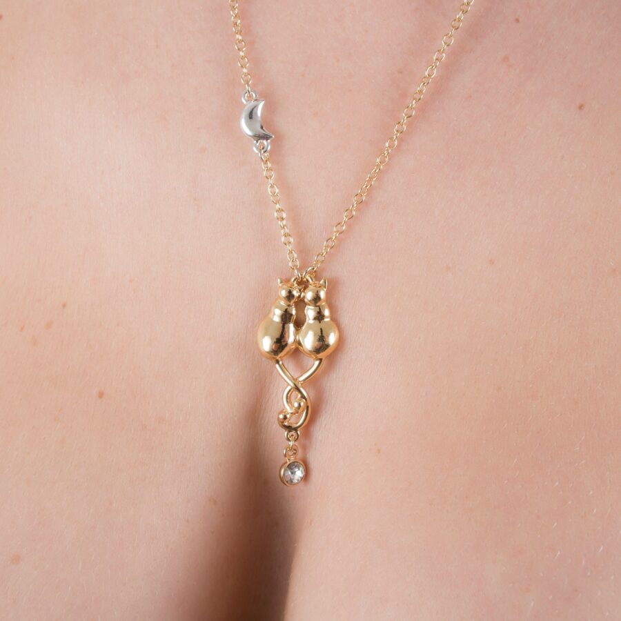 Sylvie Monthulé - Halskette Entwined Cats | Gold