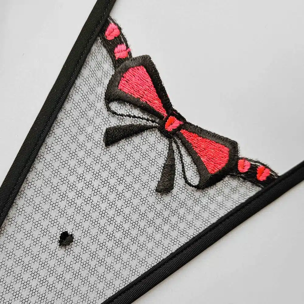 Lucky Cheeks | Black Dot – Mini-G-String – Schwarz/Rot – Bild 3