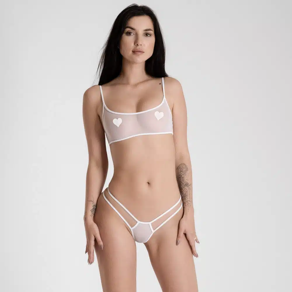 Lucky Cheeks | Venus in White – Diamond G-String – Weiß – Bild 3