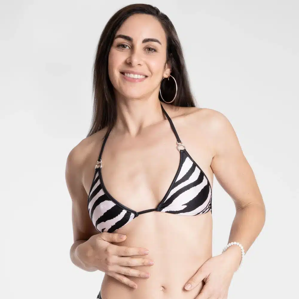 Lucky Cheeks | Bikini Zebra Beauty – Triangel-Oberteil – Schwarz