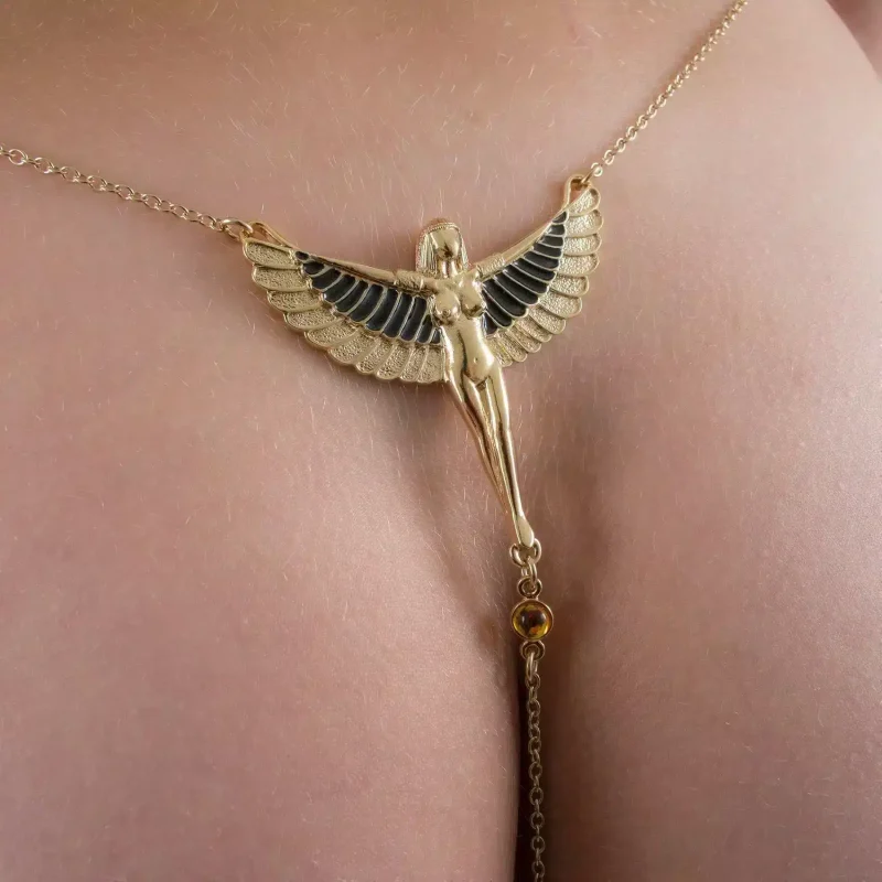 Sylvie Monthule Hip Halskette Der Atem der Isis Gold 2
